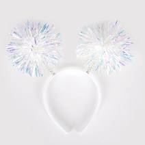 에스씨 코리아 트윙클 방울 머리띠 화이트 생일 파티 소품 폭죽 반짝이 수술, 트윙클방울머리띠(화이트)
