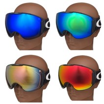 제로 테크 베이스 오클리 에어 브레이크 XL 교환 렌즈 OAKLEY 고글 스키 스노우 고글 XL, 그린 미러