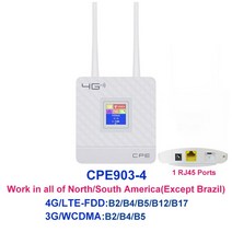 공유기 TIANJIE3G4G LTE CPE 와이파이 SIM 카드 데이터 라우터 300M 모바일 핫스팟 WANLAN 포트듀얼 외부 안테나 해외 창고, 04 America version