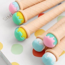 진스온 캐릭터 선물 답례품 젤 볼펜 창의적인 귀여운 아이스크림 펜 작고 신선한 서명 학생 상품 05mm 블랙 카와이 문구 24 개, 1.24 pcs
