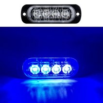 오토바이 트레일러 4LED 자동차 스트로브 경고등 그릴 깜박이 고장 비상 조명 트럭 비콘 램프 LED 사이드 라이트 12V, 없음, 4LED Blue+1pcs Flashing 12-24v