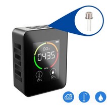 2색상 온도 습도 포름알데히드 공기질 센서 미세먼지 측정기 이산화탄소 검출기, B.블랙-일반 센서개