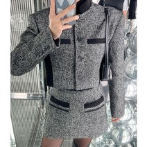 헤링본자켓 핸드메이드 크롭 울 숏 겨울 헤링본 정장 누빔 퀼팅 슬림 핏 레이어드 자켓