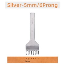 WUTA 1 개 3/4/5/6mm 가죽 치즐 도구 다이아몬드 찌름 철 기본 구멍 펀치 스티칭 공예 도구 375ea07, 11 Silver 5mm 6Prong