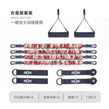 렛풀다운 로잉 치닝디핑 풀업 라텍스 저항 머신 밴드스쿼트 탄성 로프 홈 피트니스 장비 남성 다기능 팔뚝 훈련 이슈, 색상 분류: 퀸 에디션 탄성 로프 세트
