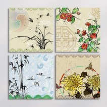 [천삼백케이] [꾸밈] cl137-아크릴액자한국전통민화꽃(중형)