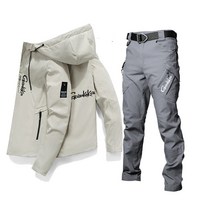 바다 낚시복 민물 피싱웨어 캐주얼 솔리드 셔츠 방수 자켓 바지 세트 야외 스포츠 낚시 의류 태양 보호 봄 여름, [03] Asian size XL, [11] 102