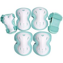휠러스 아동용 스마트 인라인 자전거 킥보드 보호대 좌우 3종 세트, 민트/L