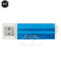 블랙박스sd카드리더기 microsd nfc c타입 멀티 카드 판독기 USB 2.0 전체 1 메모리 리더 어댑터 스틱 마이크로 (M2) 플래시 MMC RSMMC4 컬러, 파란