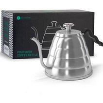 해외배송 주전자 커피 게이터 34oz 스테인리스 스틸 구스넥 주전자 온도계 포함 4컵, 34oz (1L)