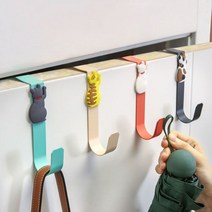 고양이 도어 후크 방문 옷걸이 다용도 걸이, 고양이 방문옷걸이 - 레드