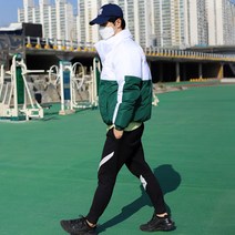 보스트핏 오버핏 웰론 경량 남성 배색 스포츠 숏패딩 4color