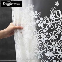 커튼 파티션 인테리어 00% 두꺼운 흰색 패션 우아한 깨끗한 꽃 샤워 욕실 방수 안개 반투명 후크, Width120xHeight180, WidthxHeight