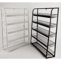 과자 빵 간식 편의점 마트 철제 4단 진열대 펜트리 Y226, 가격표시 쫄대 있음, 1개, 블랙