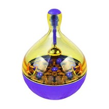 강아지자율배식 자동 간식기 고양이정수기 대화 형 고양이 먹이 공급기 공 애완 동물 장난감 텀블러 똑똑한 개 장난감을 놀고 개를 위해 공을 흔들어 치료, purple 1