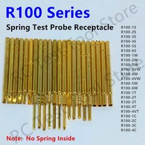 고정핀 스냅핀 R핀 20 또는 100PCS R100 시리즈 PCB 테스트 프로브 리셉터클 포고 핀 연결 소켓 R100-2S 4S 2W 4W 스프링 P100-B P100-B11051, R100-4VT