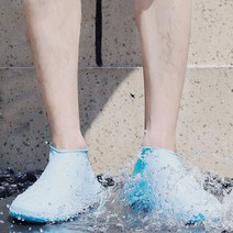 실리콘 방수 신발커버 장마빗물 레인슈즈 덧신, 블루 S(아동용)