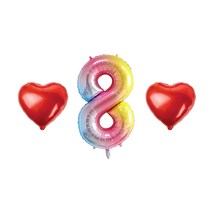숫자 8 하트 풍선 세트, 03.레인보우 8