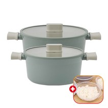 락앤락 슈트 IH 인덕션 냄비 2종/3종 세트 +가쯔 용기 편수/양수/전골/밀크팬 세라믹 코팅 추천 이유식/라면/샤브샤브, 2종(양수20+양수22cm)+가쯔