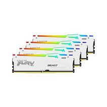 Kingston 킹스턴 테크놀로지 킹스턴 퓨리 비스트 RGB 화이트 128GB (4x32GB) 5600MT/s CL40 DDR5 XMP DIMM | 오버클럭 | 플러그 앤 플레이, 128gb_Kit of 4 | 5600MT/s