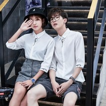 D62/커플하남여공용셔츠작업복슬림반팔셔츠P45