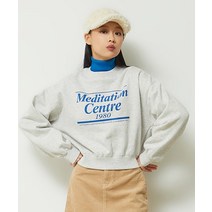 국내매장 정품 스파오 SPAO 레터 크롭 스웨트셔츠 기모_SPMWD11G03