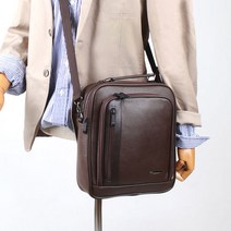 가죽 가방 BROWN- 대형 제노바 남성 맨즈백 합피 크로스백/남성크로스백/옆으로매는가방/옆으로매는/맨즈백남자가방/가죽크로스백/숄더백/캔버스숄더백/가방쇼핑몰