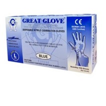 그레이트글러브 식품용 니트릴 장갑 블루 L, 대(L), 3개