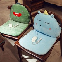 캐릭터 동물 방석 전기방석 온열 쿠션 겨울난방 엉따, 고양이(차콜)
