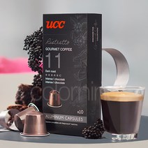 리스트레토 10개입 UCC 고메 네스프레소 호환 캡슐 / 커피 홈카페 간편 부드러운 에스프레소 아메리카노 라떼 커피 원두 믹스 산미 바디감 샷 크레마 다크