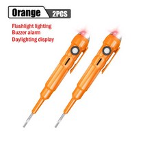스마트 전압 테스터 펜 지능형 부저 알람 유도 전력 감지기 24-250V 비접촉 센서 전기 테스트 미터, 04 2 Pcs Orange