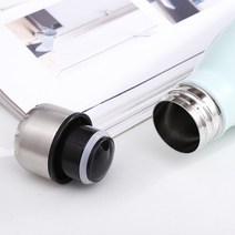 진공탈포기 수동 실리콘 탈포기 교반 로고 사용자 정의 500ml 더블 컬러 물병 절연 컵 스테인레스 스틸 보, 01 500ml_06 LOGO Blue Pink