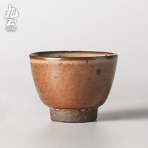 손수 석기 찻잔 찻잔 일본 차 컵 싱글 컵 대용량 마스터 컵 레트로 쿵푸 차 세트, NONE, 색상 분류: 가마에서 적철광 레드
