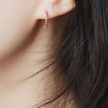 [로즈골드볼귀걸이] [써니메이] 14K 로즈골드 꼬임링 귀걸이 14KE22