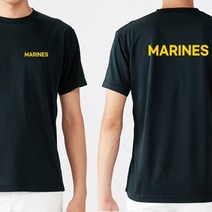 MARINES 커스텀 옐로우 라운드 쿨 반팔티셔츠