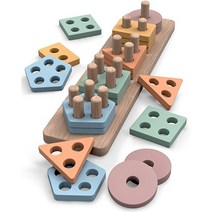 [미지의찬장]교구모음전_ 피셔프라이스 피기뱅크 몬테소리 교구 멜로디 완구 Gopo toys 유아 베이비 아기완구 장난감 소근육 집중력 창의력 발달 원목 우드 끼우기 쌓기 퍼즐 블럭, 몬테소리 우드교구(모양 5개)