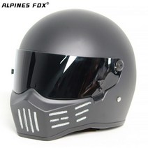 오토바이 풀페이스헬멧 남성용 빈티지 헬멧 모토크로스 스쿠터 라이딩 풀 페이스 레트로 밴디트 라이더 레이싱 심슨 M30 도트, 매트 블랙 블랙, xxl