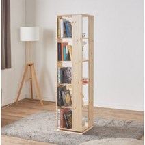 거실 서재용 많은책수납 소나무원목 회전형 5단 책장(40cm) 안방 북유럽 심플 LP 장식
