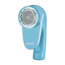 Conair 원뿔형 직물 면도기 보풀 제거기 배터리 작동 휴대용 흰색, Battery Operated, Blue