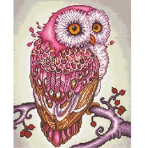JISAN 보석십자수 캔버스형 세트 50x40cm JB01, 핑크 행운 부엉이