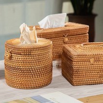 라탄 두루마리 휴지케이스 티슈케이스, 대형 사각(라탄)