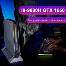 탑게이밍 미니 PC 인텔 코어 i9 9880H GTX 1650 4G 그래픽 NVMe 2xDDR4 윈도우 11 데스크탑 컴퓨터 3x4K, 02 i7-9750H GTX 1650_04 EU, 05 32GDDR4 512GSSD WiFi