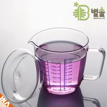 위생적인 뚜껑 유리 계량컵 500ml 홈쿡 홈베이킹 컵