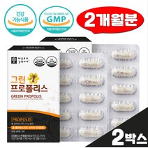 활성산소제거 호주산 그린 프로폴리스 아연 30캡슐 2박스 건조효모 플라보노이드 17mg 식물성 항산화