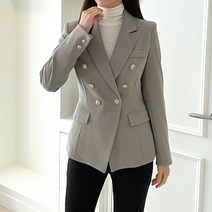 코지 여자 어반 커리어우먼 스타일 골드버튼 정장 자켓