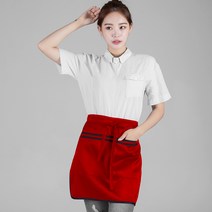 오투라이프에이프런 베이직 반앞치마 허리 앞치마, 레드, 1개