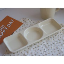 [베이비시리즈] 3구찬기 나눔접시 반찬그릇 도자기그릇 유아도자기식기, 옐로우