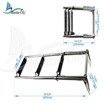 MARINE CITY S.S.304 3-Step Telescopic Drop Ladder with Extra Wide Curve up Steps gangplank Fitted fo, 1, 기타