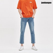 잠뱅이 남성 셀비지장식 라텍스 구제 지그재그S/T 워싱 타이트 일자 데님 미디엄블루 AJ3DIG24-MB