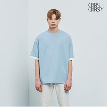 크리스크리스티 크리스크리스티 소매 레이어드 배색 반팔티셔츠_KKMASWMDP0352_B8T6
